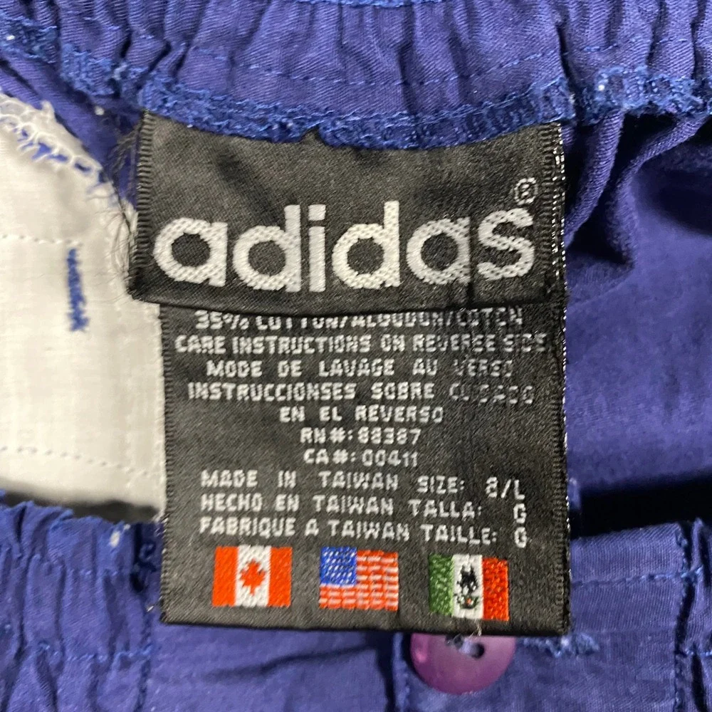 Vintage Adidas Mens Blue Elastic Waist‎ Casual Athletic Shorts Large 6